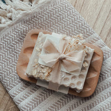Load image into Gallery viewer, Goat's Milk Soap Bar • Oatmeal Milk & Honey • Soap & Wooden Dish Set - Kate and Belle