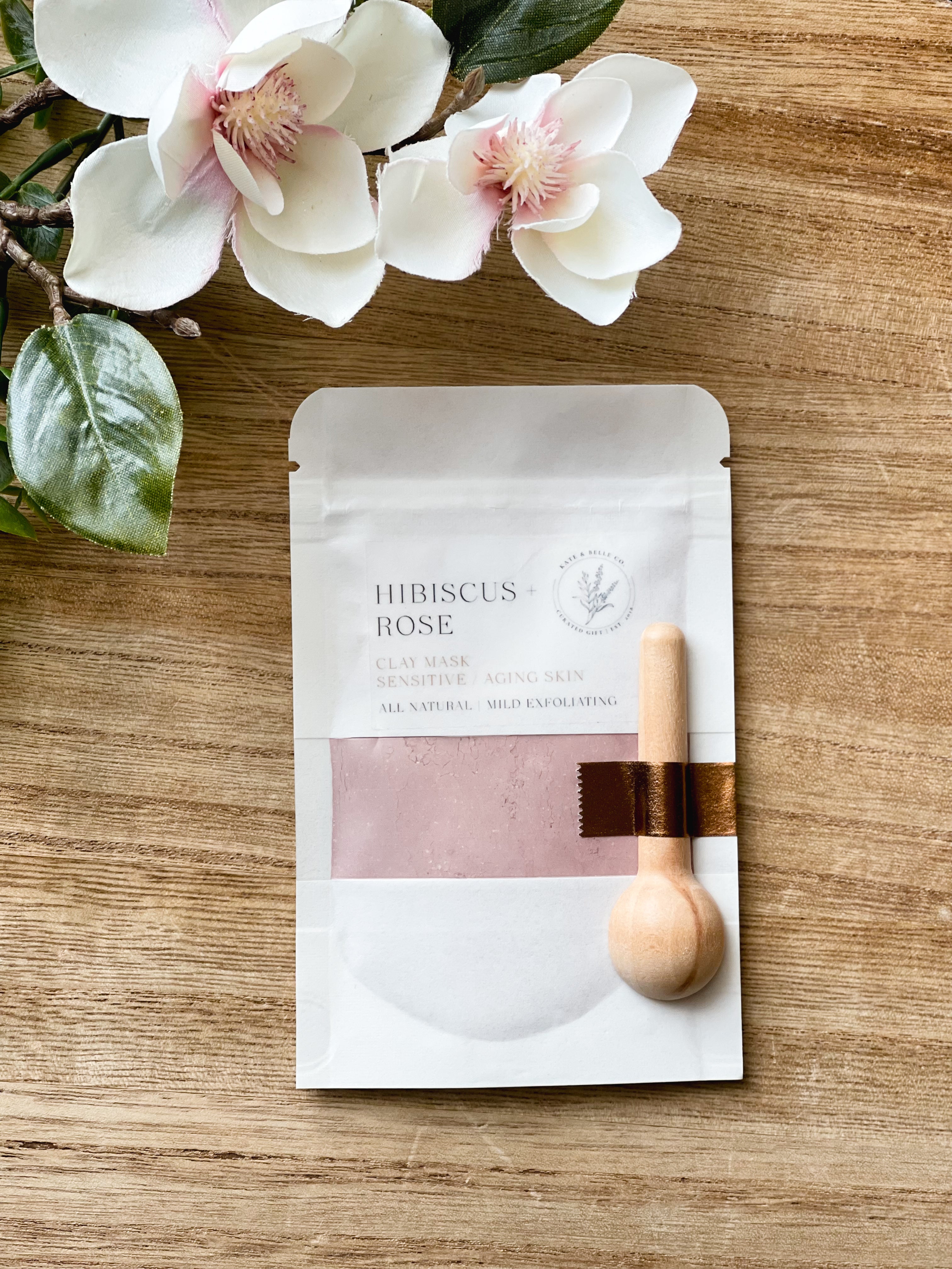 CLAY MASKS • HIBISCUS & ROSE | Kate and Belle