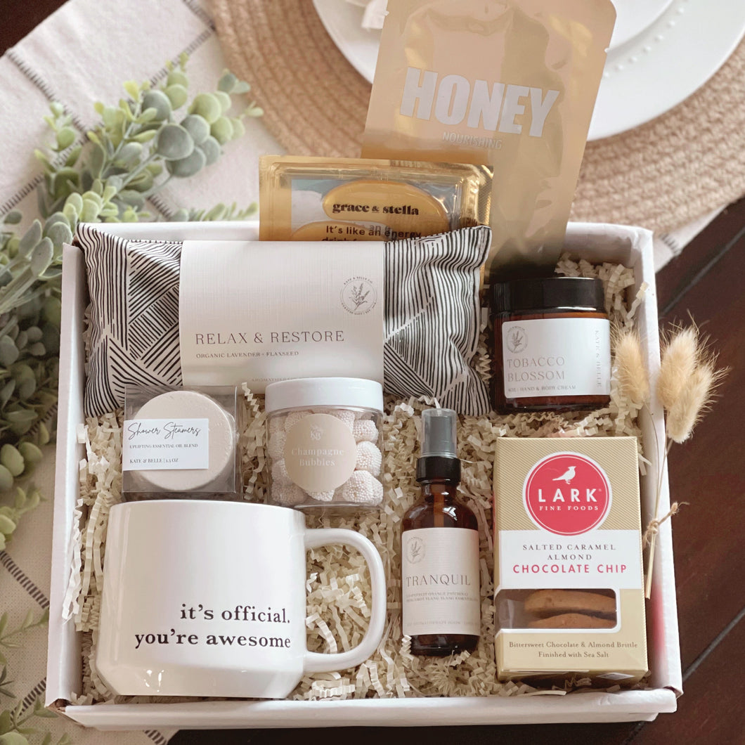 ITS OFFICIAL. YOU'RE AWESOME • You Got This • Spa Gift • Relax Gift • Appreciation Gift Box • Neutral Gift • Thank you •  New Home Gift • Congrats Gift •  Get Well Soon