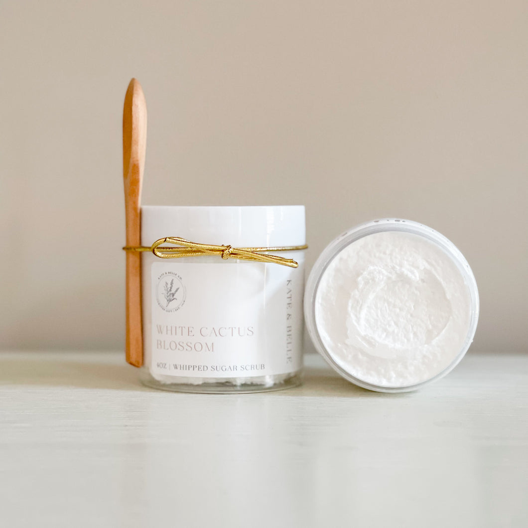 WHITE CACTUS BLOSSOM • 4OZ WHIPPED SUGAR SCRUB - Kate and Belle