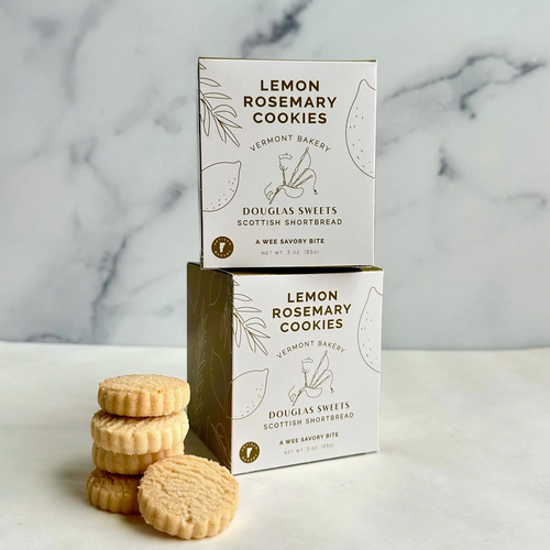 DOUGLAS SWEETS • GOURMET LEMON ROESMARY SHORTBREAD COOKIES - Kate and Belle