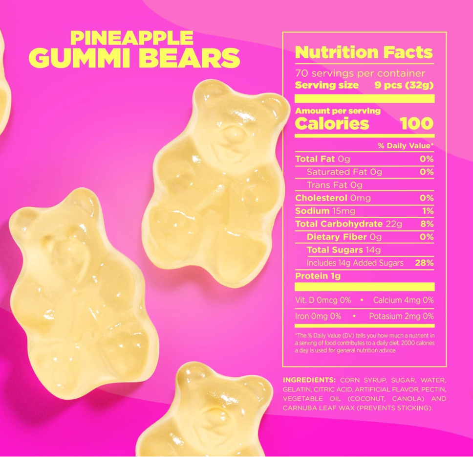 PINEAPPLE GUMMY BEARS CANDY - Kate and Belle
